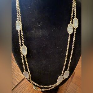 Kenda Scott gold tone and white stone necklace